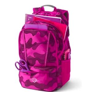 Lands’ End Kids ClassMate Backpack XL in Pink Camo BRAND NEW